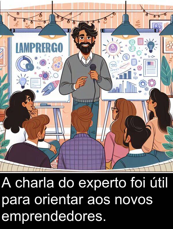 experto: A charla do experto foi útil para orientar aos novos emprendedores.