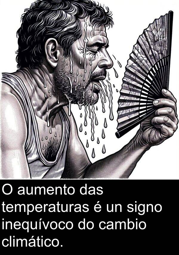 climático: O aumento das temperaturas é un signo inequívoco do cambio climático.