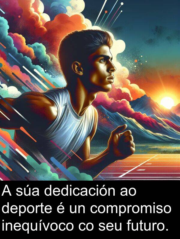 futuro: A súa dedicación ao deporte é un compromiso inequívoco co seu futuro.