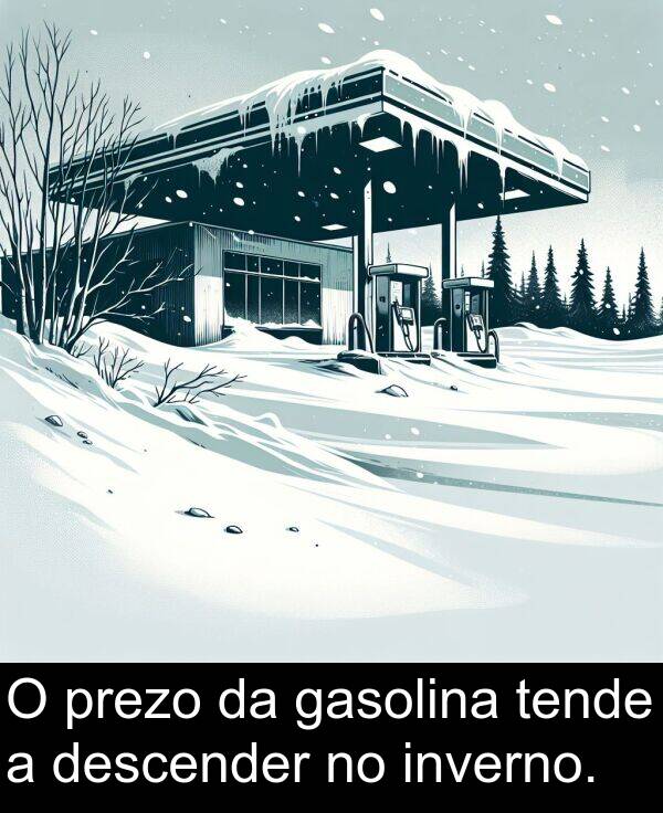 gasolina: O prezo da gasolina tende a descender no inverno.