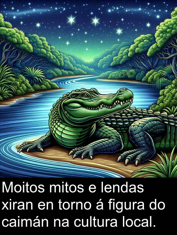 mitos: Moitos mitos e lendas xiran en torno á figura do caimán na cultura local.