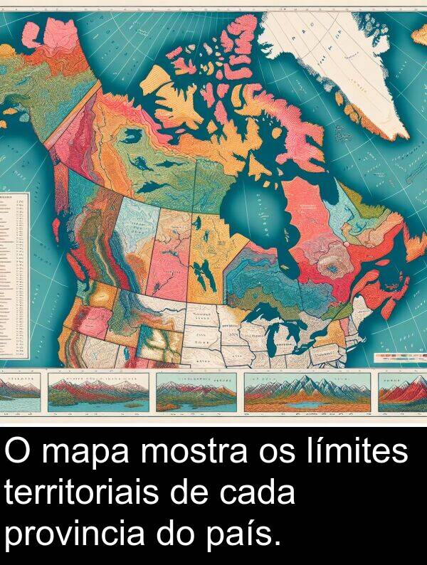 mapa: O mapa mostra os límites territoriais de cada provincia do país.