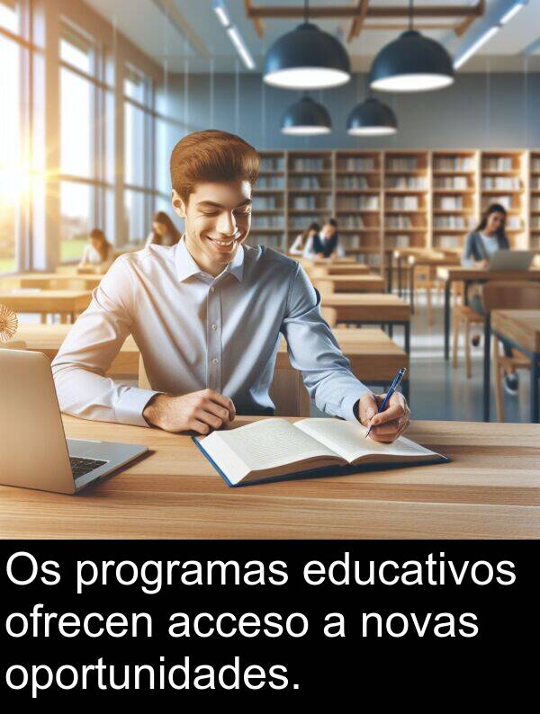 oportunidades: Os programas educativos ofrecen acceso a novas oportunidades.