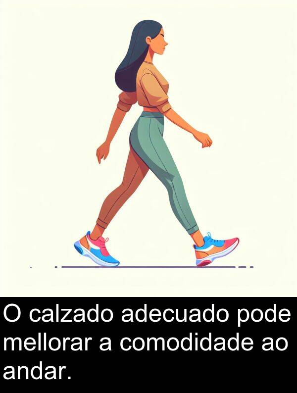 comodidade: O calzado adecuado pode mellorar a comodidade ao andar.