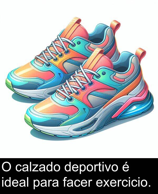 exercicio: O calzado deportivo é ideal para facer exercicio.