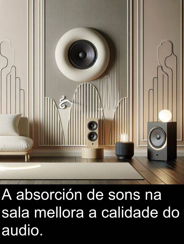 sons: A absorción de sons na sala mellora a calidade do audio.