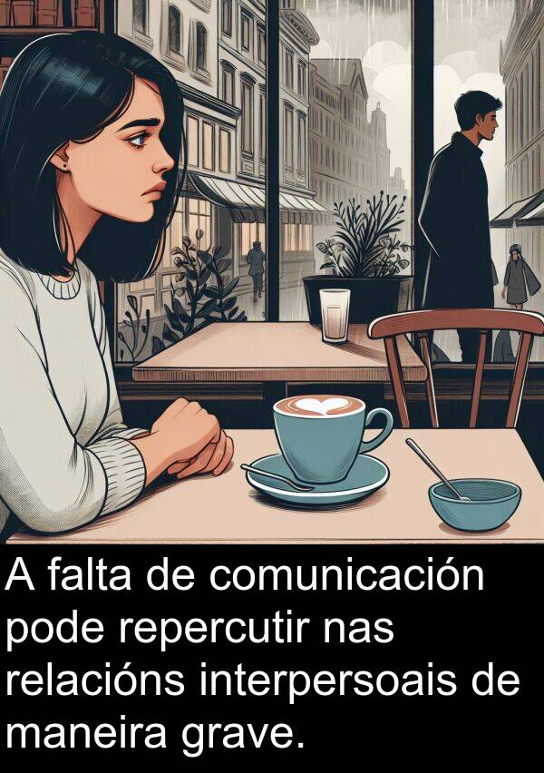 relacións: A falta de comunicación pode repercutir nas relacións interpersoais de maneira grave.