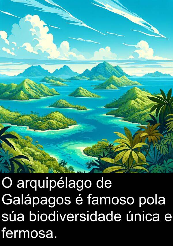 biodiversidade: O arquipélago de Galápagos é famoso pola súa biodiversidade única e fermosa.