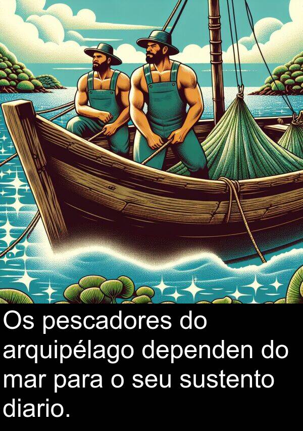 pescadores: Os pescadores do arquipélago dependen do mar para o seu sustento diario.