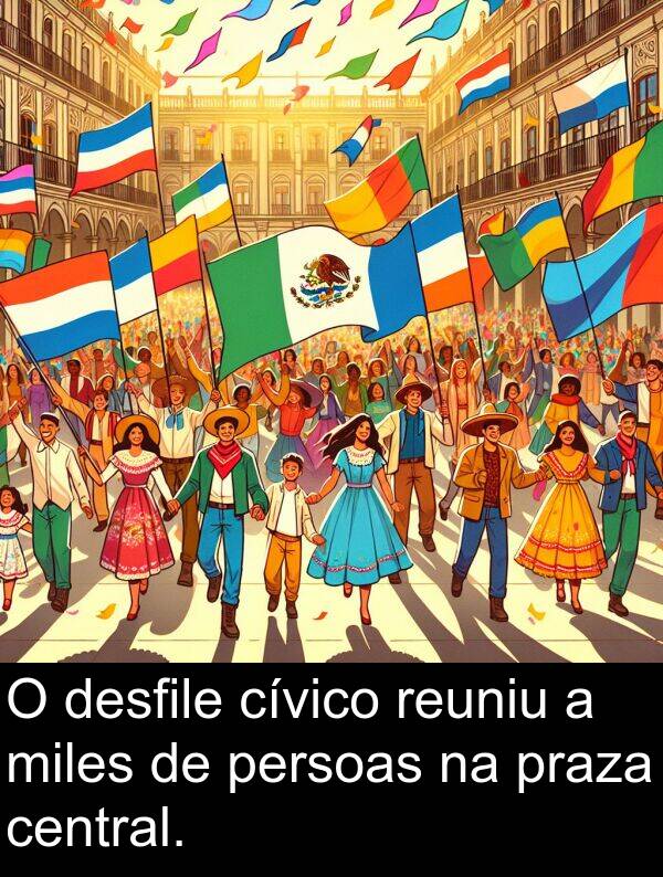 cívico: O desfile cívico reuniu a miles de persoas na praza central.