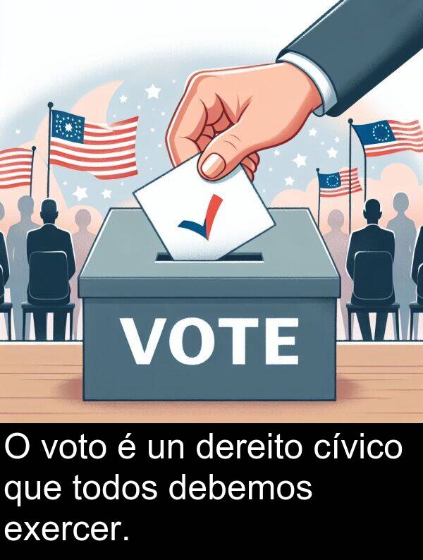 cívico: O voto é un dereito cívico que todos debemos exercer.
