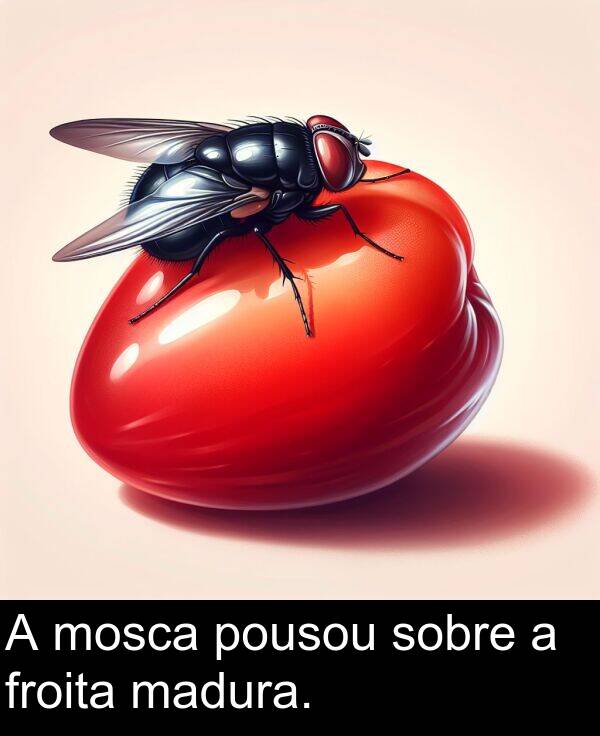 froita: A mosca pousou sobre a froita madura.