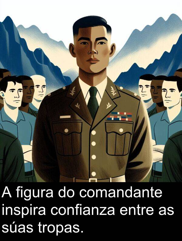 entre: A figura do comandante inspira confianza entre as súas tropas.