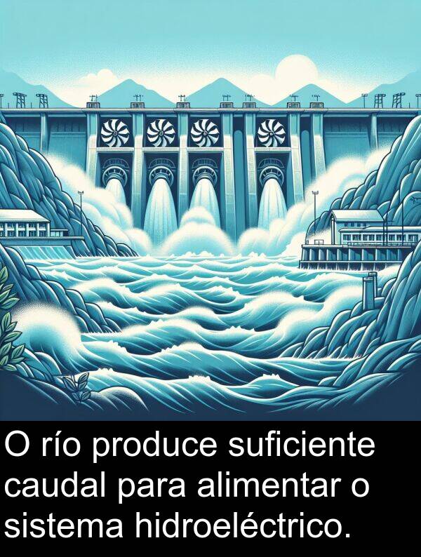 río: O río produce suficiente caudal para alimentar o sistema hidroeléctrico.