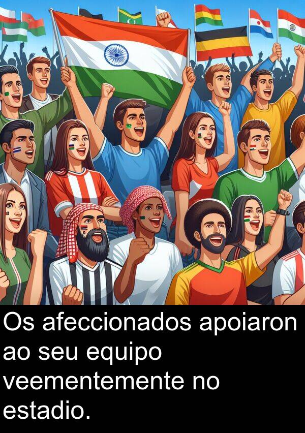 afeccionados: Os afeccionados apoiaron ao seu equipo veementemente no estadio.
