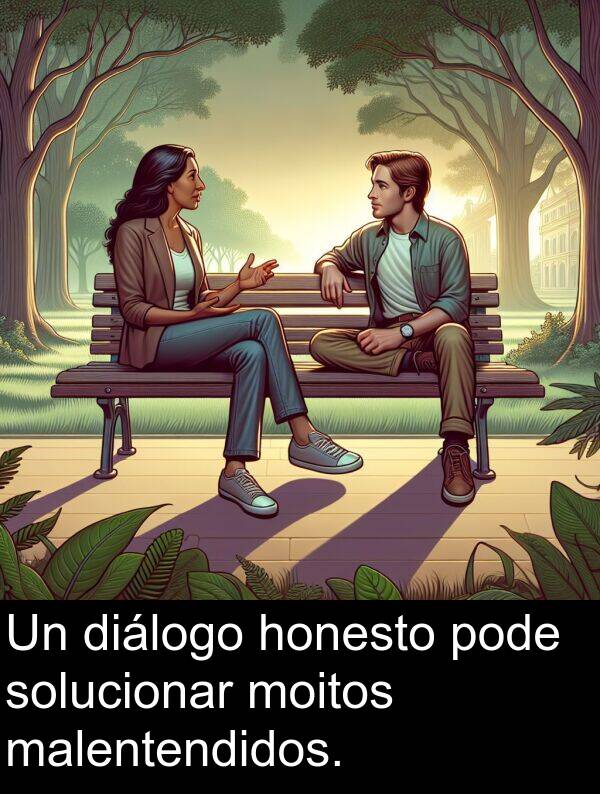 solucionar: Un diálogo honesto pode solucionar moitos malentendidos.