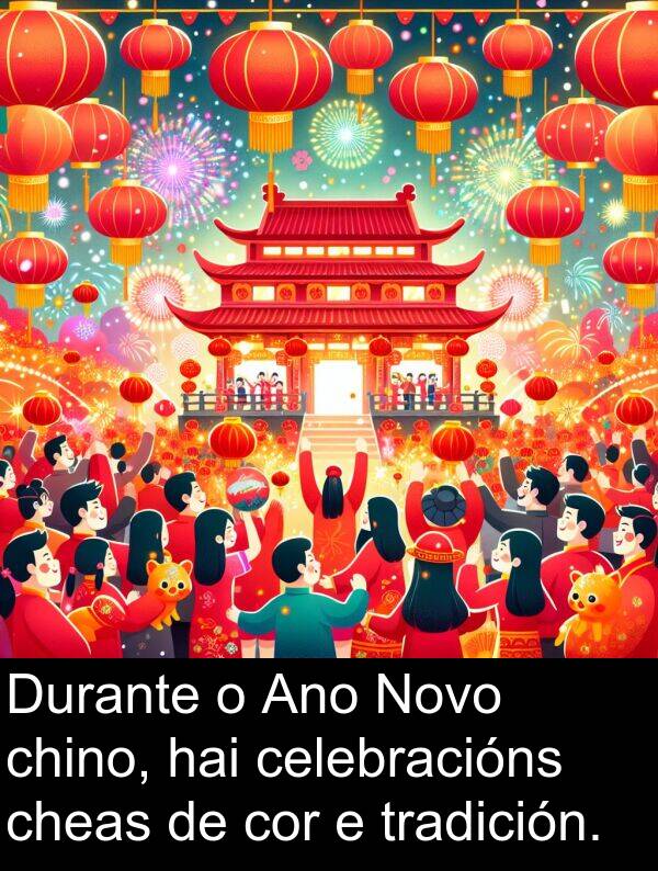 tradición: Durante o Ano Novo chino, hai celebracións cheas de cor e tradición.