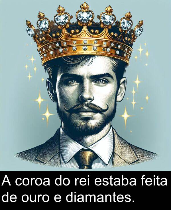 rei: A coroa do rei estaba feita de ouro e diamantes.
