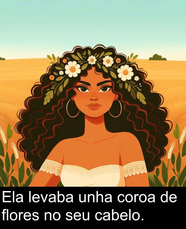 coroa: Ela levaba unha coroa de flores no seu cabelo.