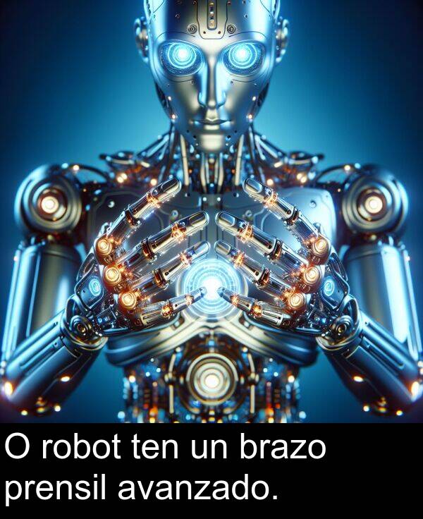 robot: O robot ten un brazo prensil avanzado.