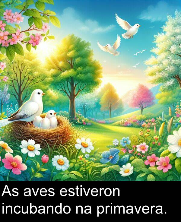 estiveron: As aves estiveron incubando na primavera.