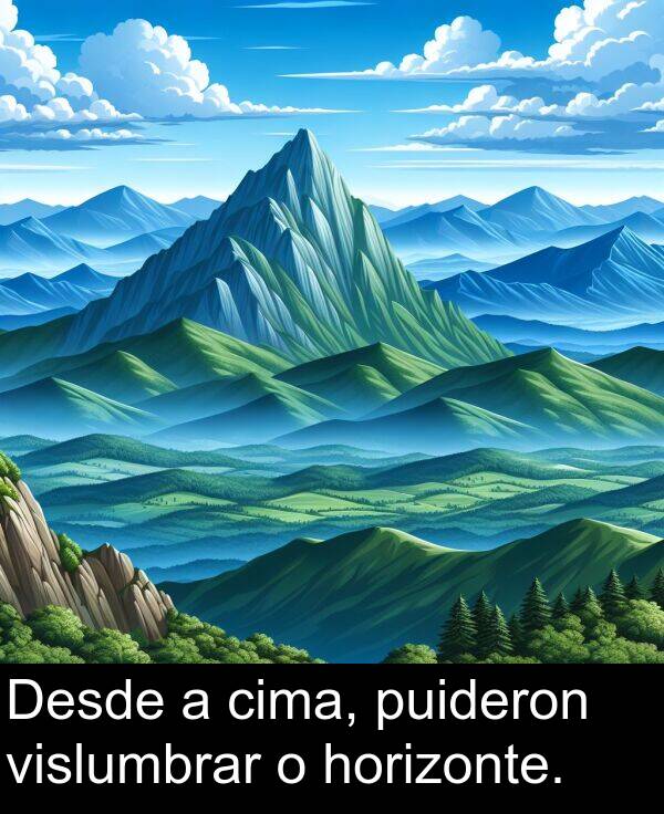 cima: Desde a cima, puideron vislumbrar o horizonte.