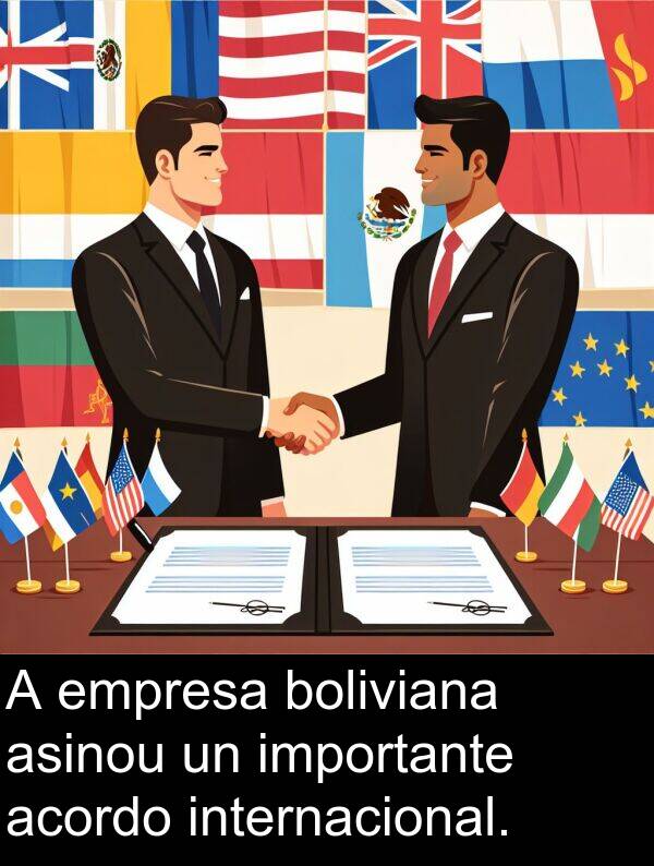 internacional: A empresa boliviana asinou un importante acordo internacional.