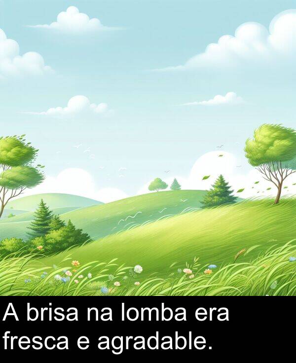 fresca: A brisa na lomba era fresca e agradable.