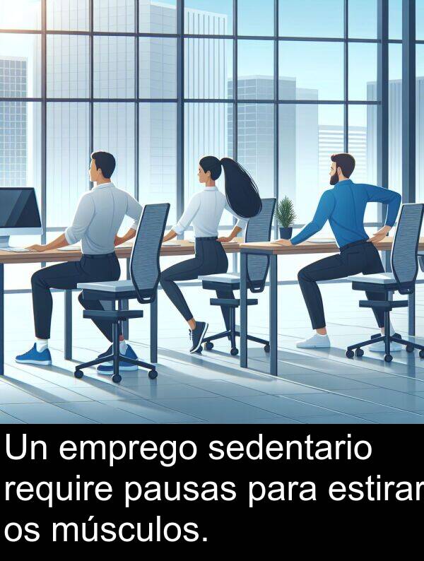 emprego: Un emprego sedentario require pausas para estirar os músculos.