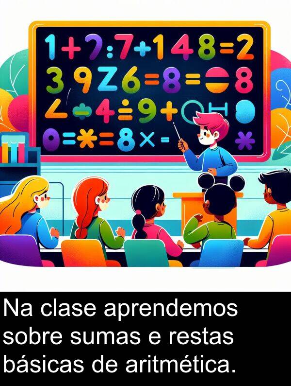 restas: Na clase aprendemos sobre sumas e restas básicas de aritmética.