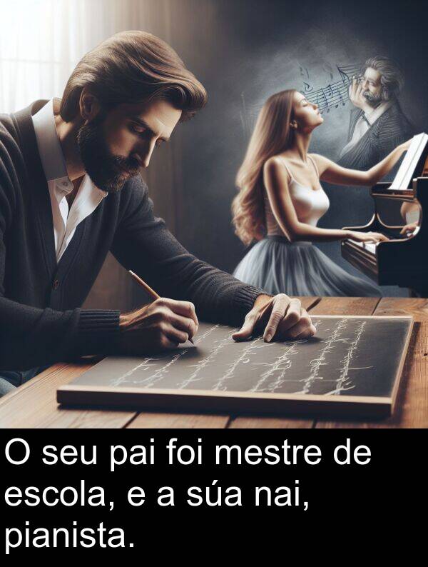 pianista: O seu pai foi mestre de escola, e a súa nai, pianista.