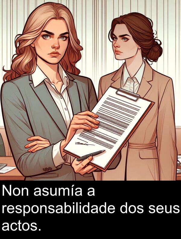 responsabilidade: Non asumía a responsabilidade dos seus actos.