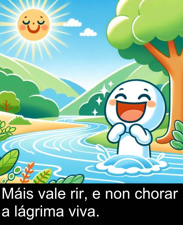 rir: Máis vale rir, e non chorar a lágrima viva.