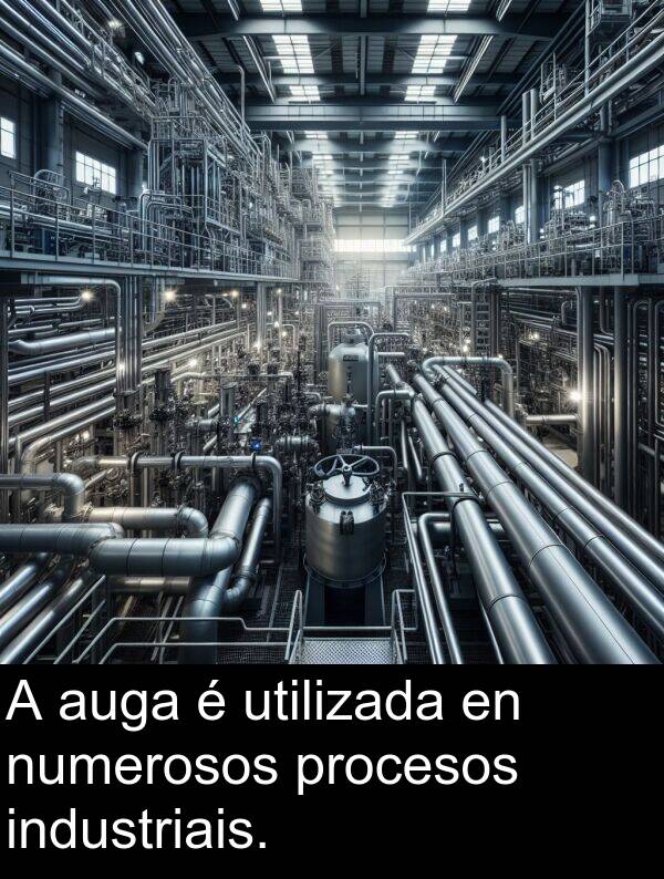 procesos: A auga é utilizada en numerosos procesos industriais.