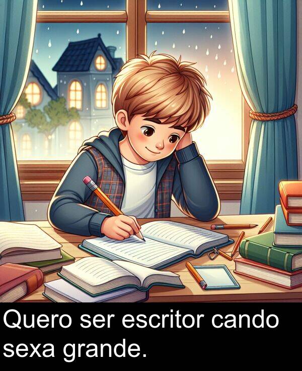 escritor: Quero ser escritor cando sexa grande.