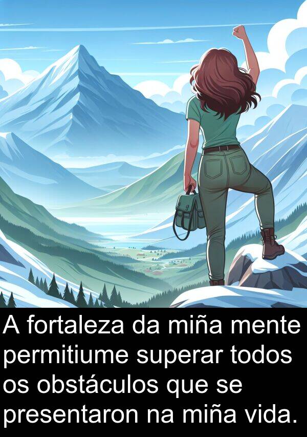 superar: A fortaleza da miña mente permitiume superar todos os obstáculos que se presentaron na miña vida.