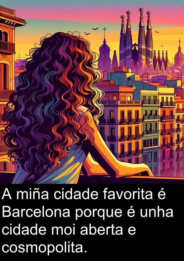 porque: A miña cidade favorita é Barcelona porque é unha cidade moi aberta e cosmopolita.