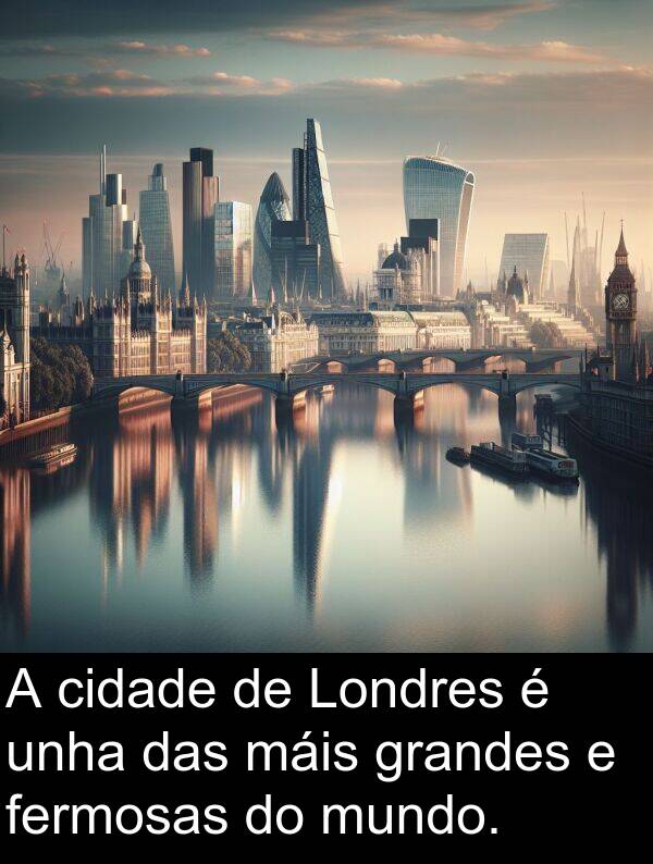 grandes: A cidade de Londres é unha das máis grandes e fermosas do mundo.
