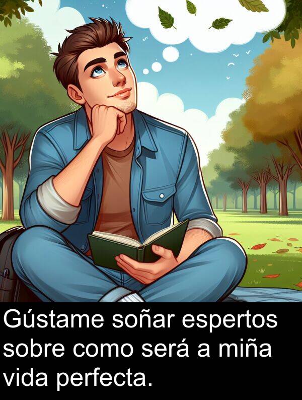 perfecta: Gústame soñar espertos sobre como será a miña vida perfecta.