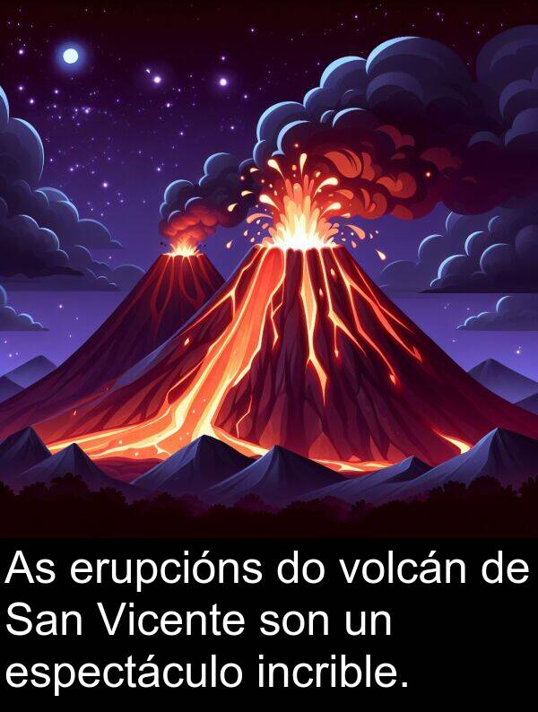 espectáculo: As erupcións do volcán de San Vicente son un espectáculo incrible.
