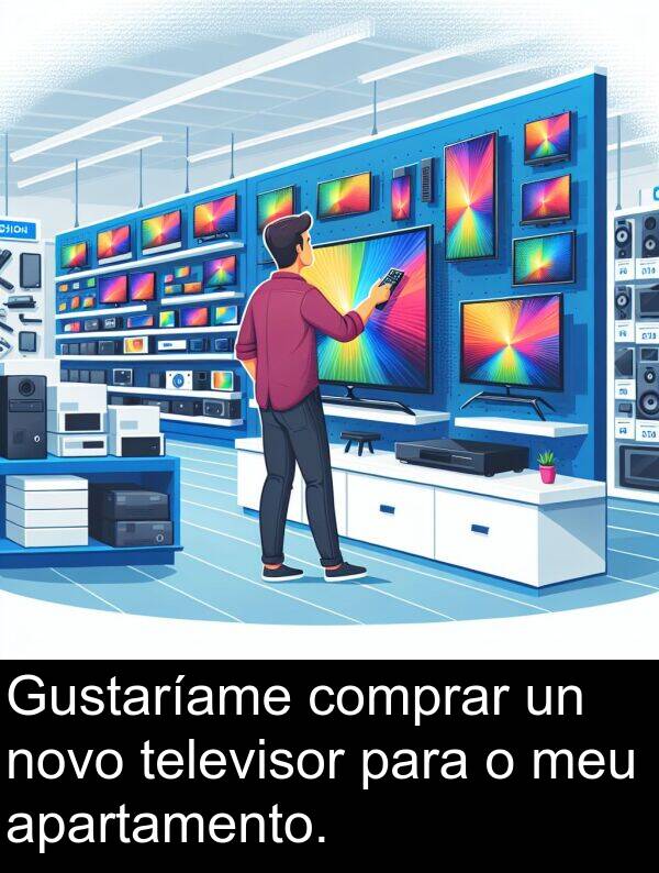 apartamento: Gustaríame comprar un novo televisor para o meu apartamento.