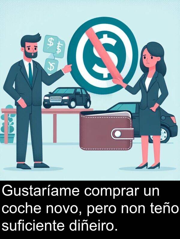 suficiente: Gustaríame comprar un coche novo, pero non teño suficiente diñeiro.