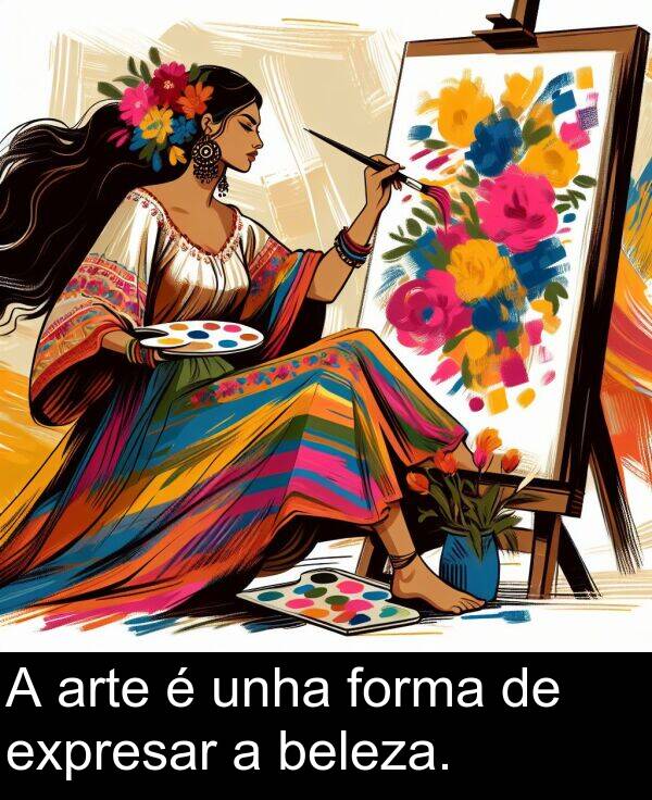 forma: A arte é unha forma de expresar a beleza.