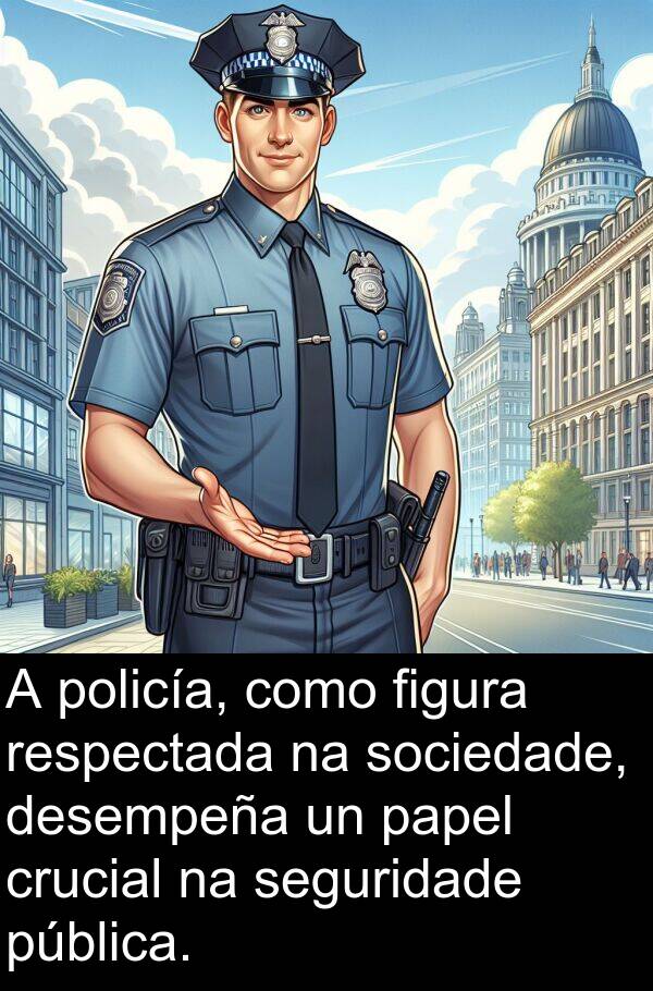 policía: A policía, como figura respectada na sociedade, desempeña un papel crucial na seguridade pública.