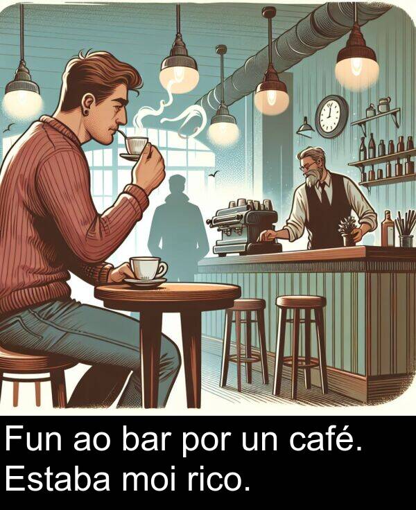 rico: Fun ao bar por un café. Estaba moi rico.