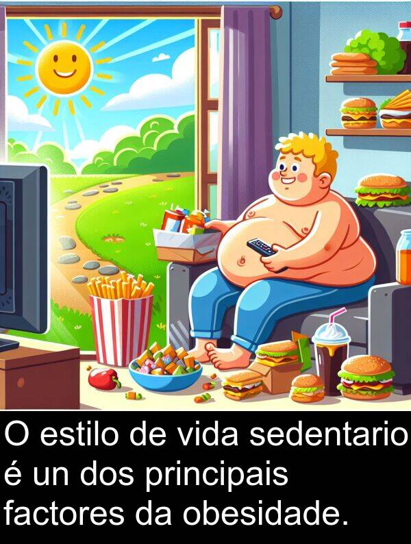 estilo: O estilo de vida sedentario é un dos principais factores da obesidade.