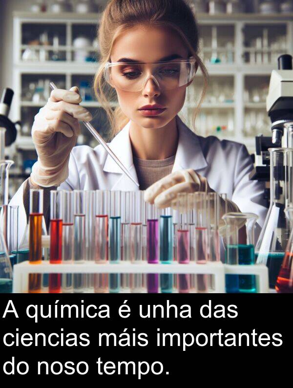 tempo: A química é unha das ciencias máis importantes do noso tempo.