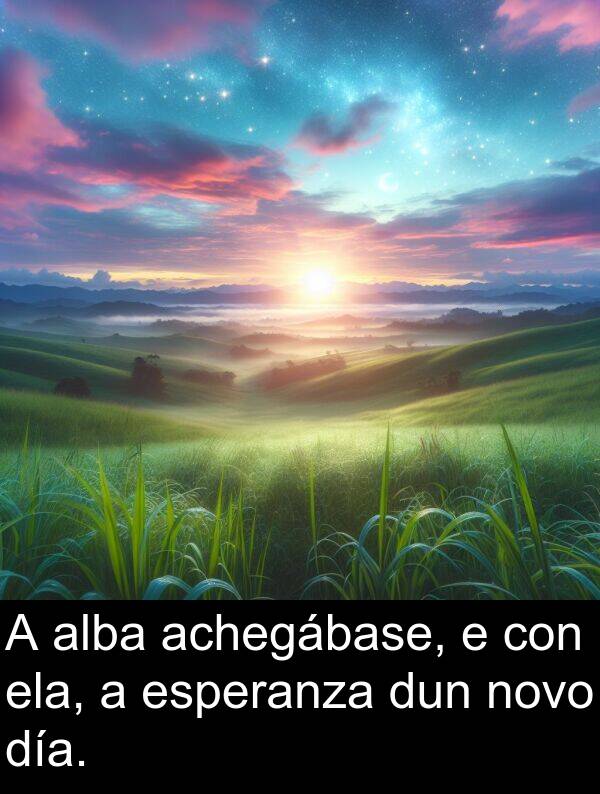 dun: A alba achegábase, e con ela, a esperanza dun novo día.