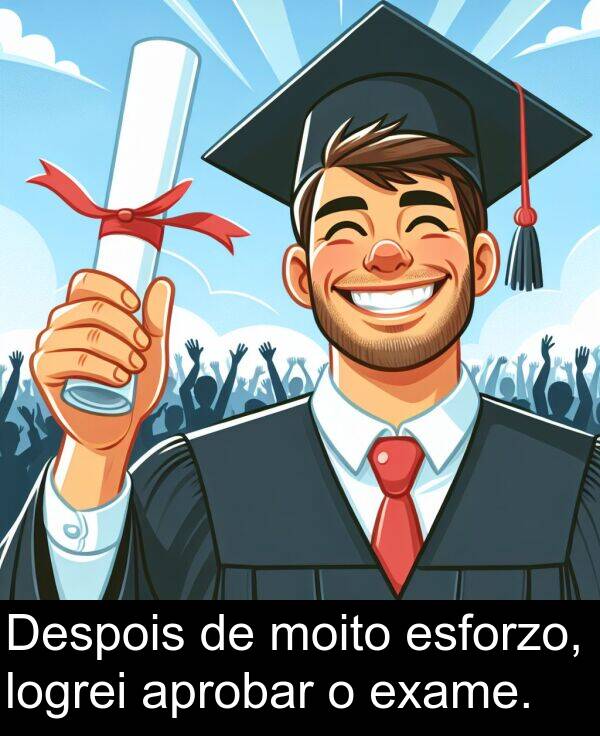 esforzo: Despois de moito esforzo, logrei aprobar o exame.