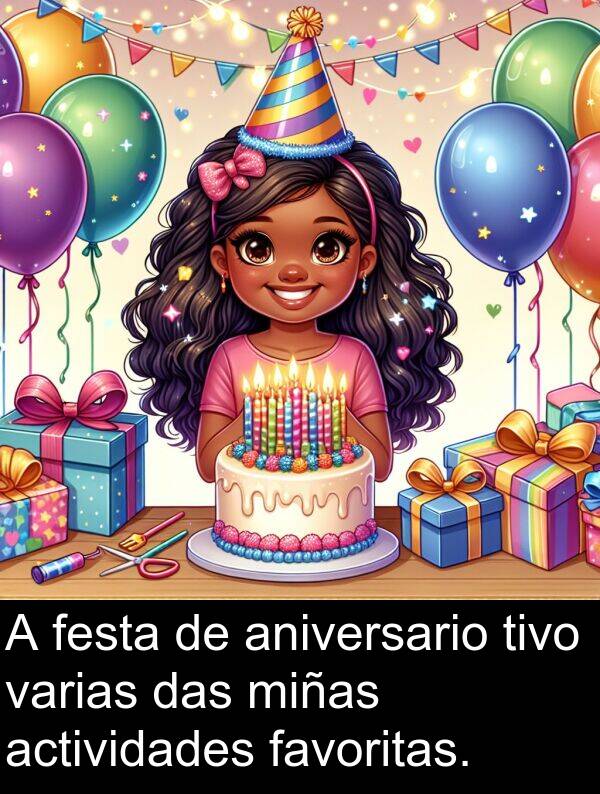 miñas: A festa de aniversario tivo varias das miñas actividades favoritas.